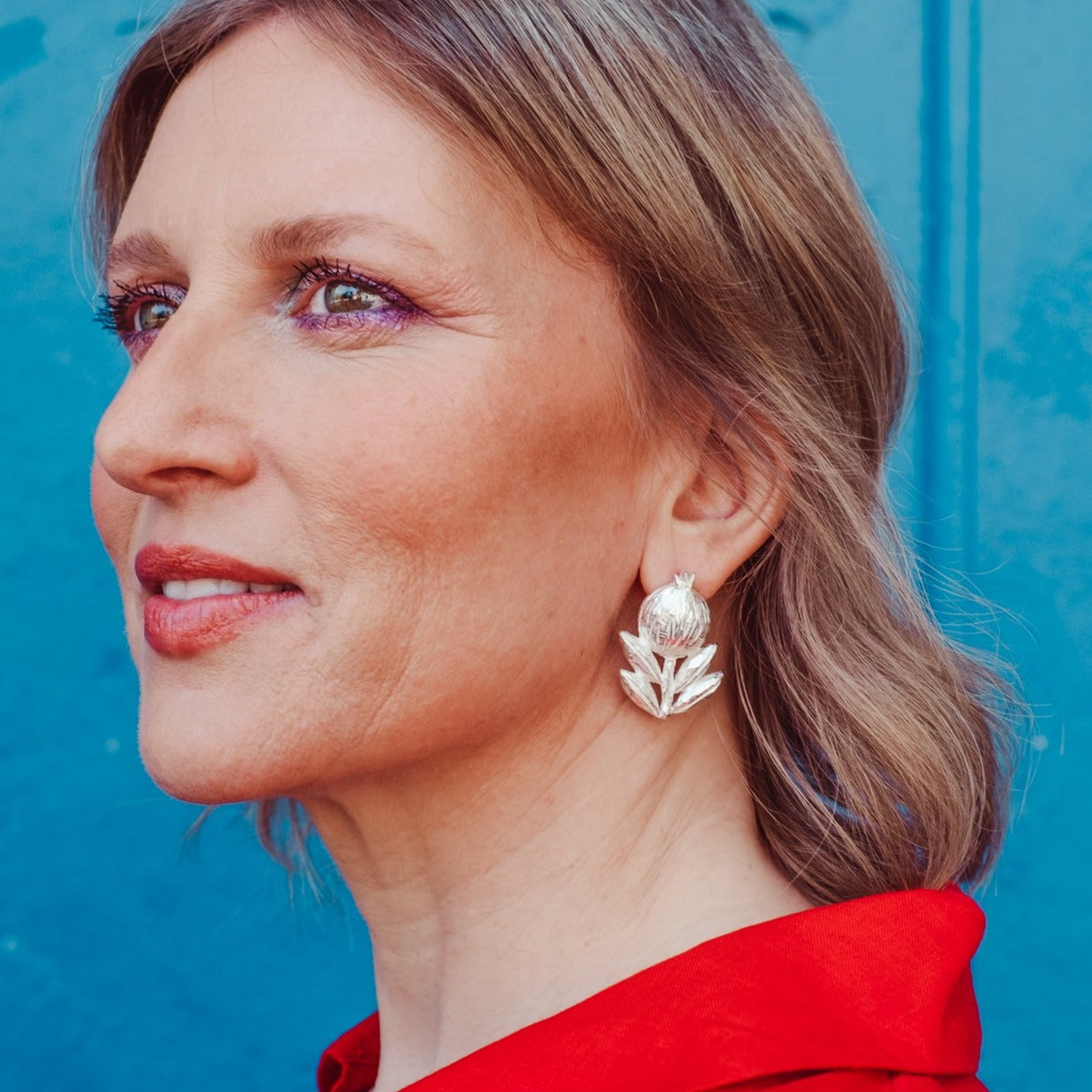 Natureza Asymmetrical Pomegranate Earring (single earring)