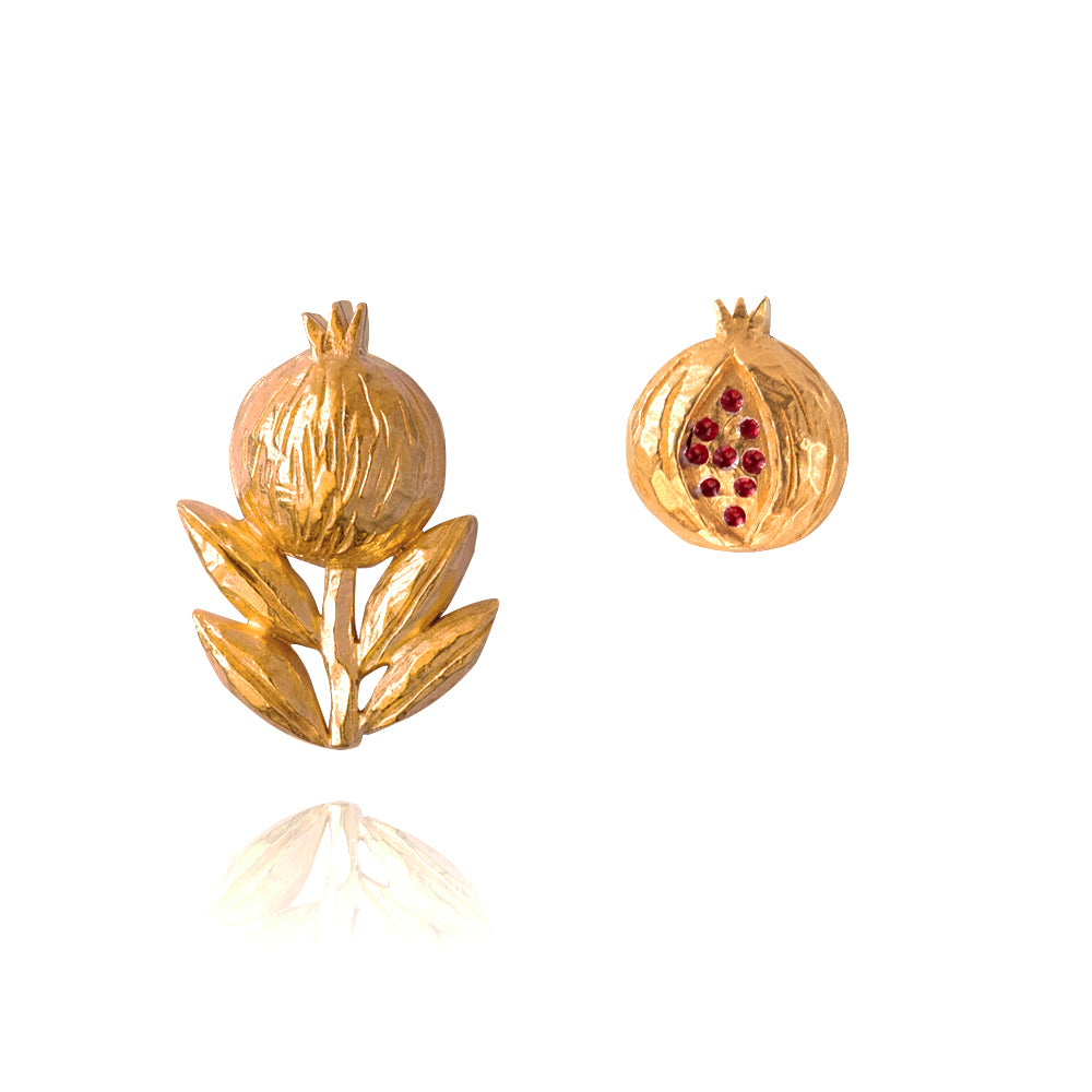 Natureza Asymmetrical Pomegranate Earring (single earring)