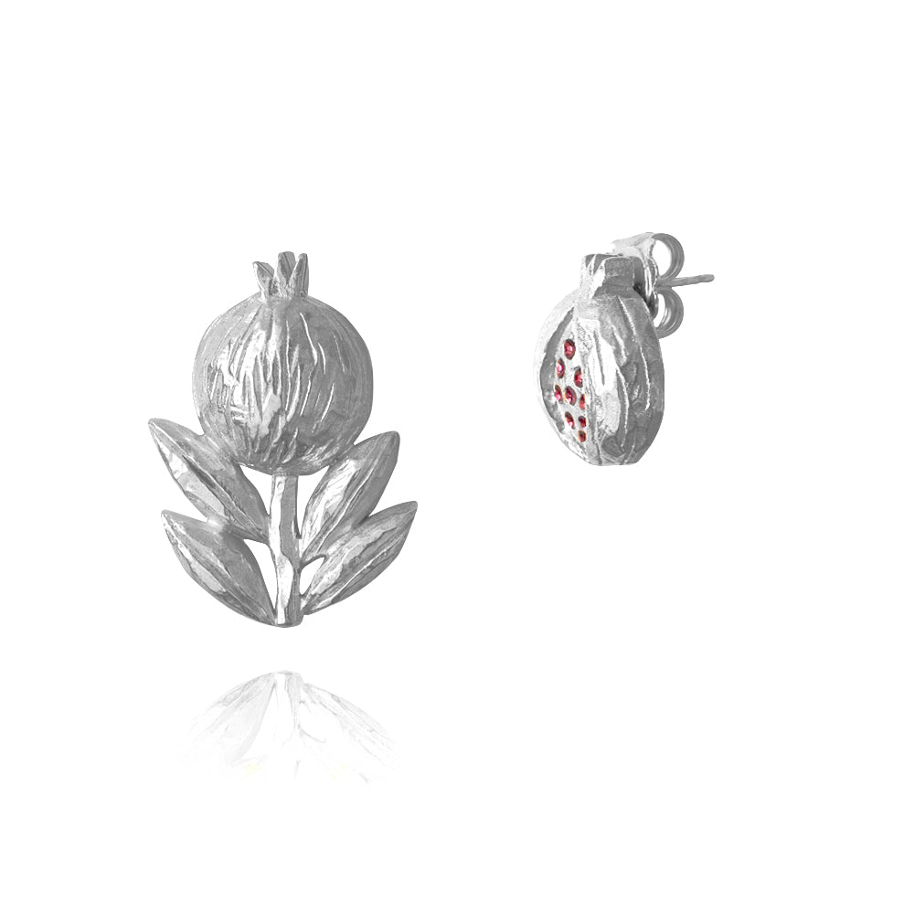 Natureza Asymmetrical Pomegranate Earring (single earring)