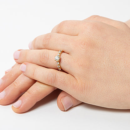 Anel Diamantes e Ouro 14k